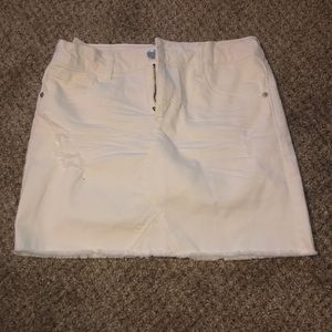 Hippie Girl mildly distressed jean skirt with built in spandex.